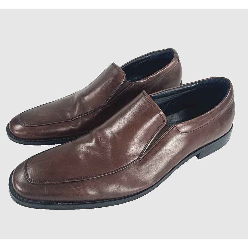 ASTON GREY Brown Leather‎ Slip-On Loafers Mens US Size 13 Old Money Classic